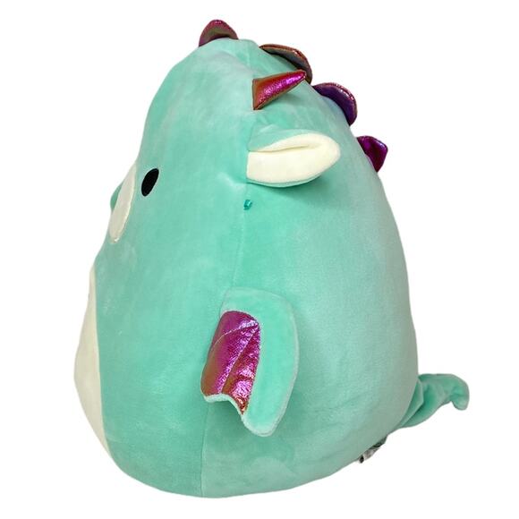 Squishmallow Kellytoy Dragon Teal B Monogram 13" Stuffed Animal Plush - Picture 3 of 6